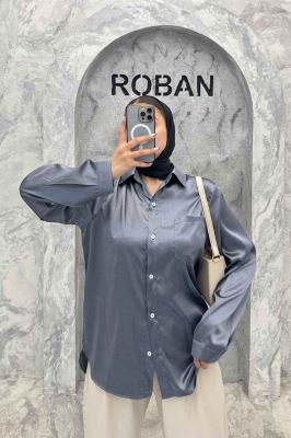 شومیز ساتن تک جیب