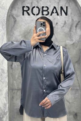 شومیز ساتن تک جیب