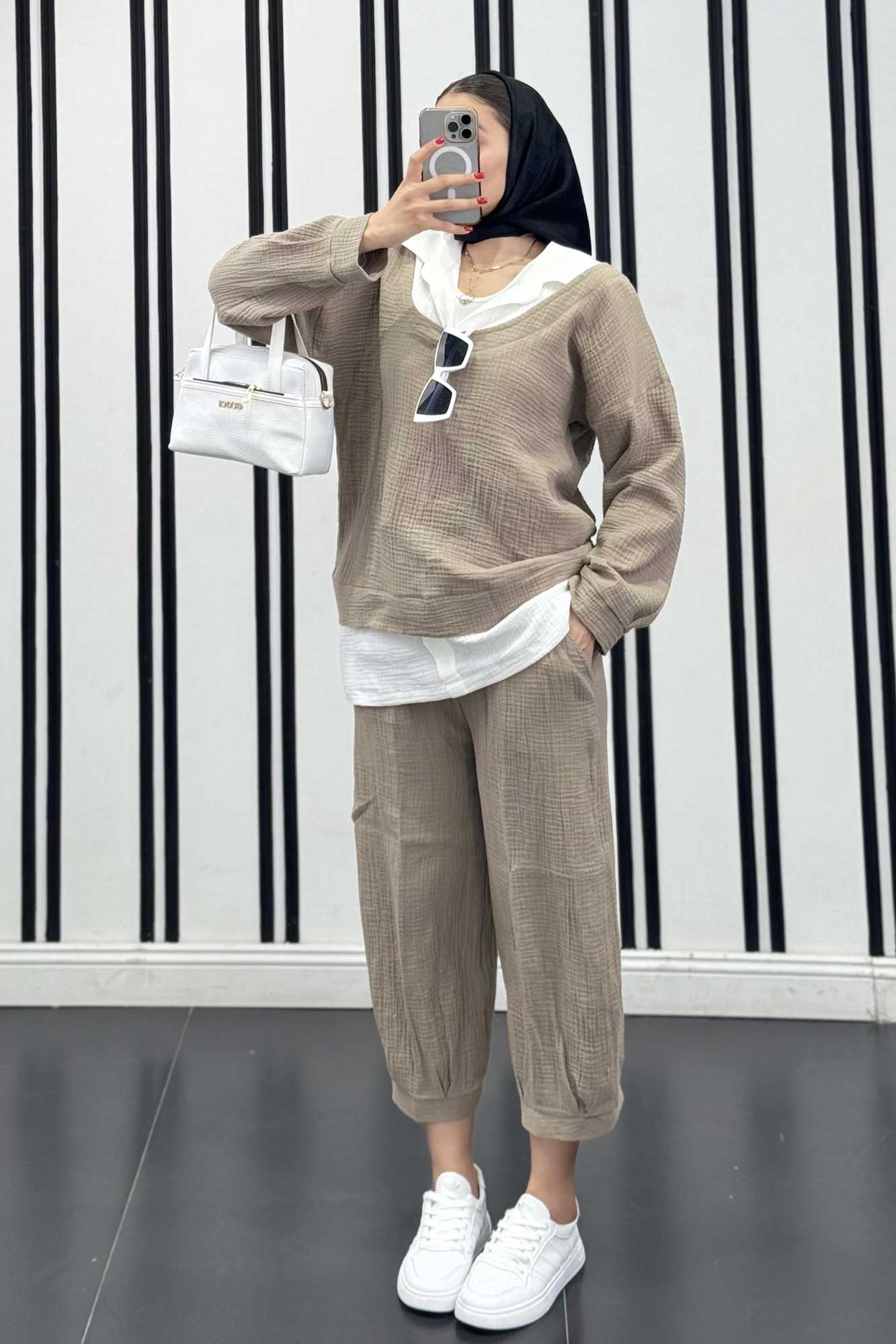 ست شومیز لنین تیکه سفید R