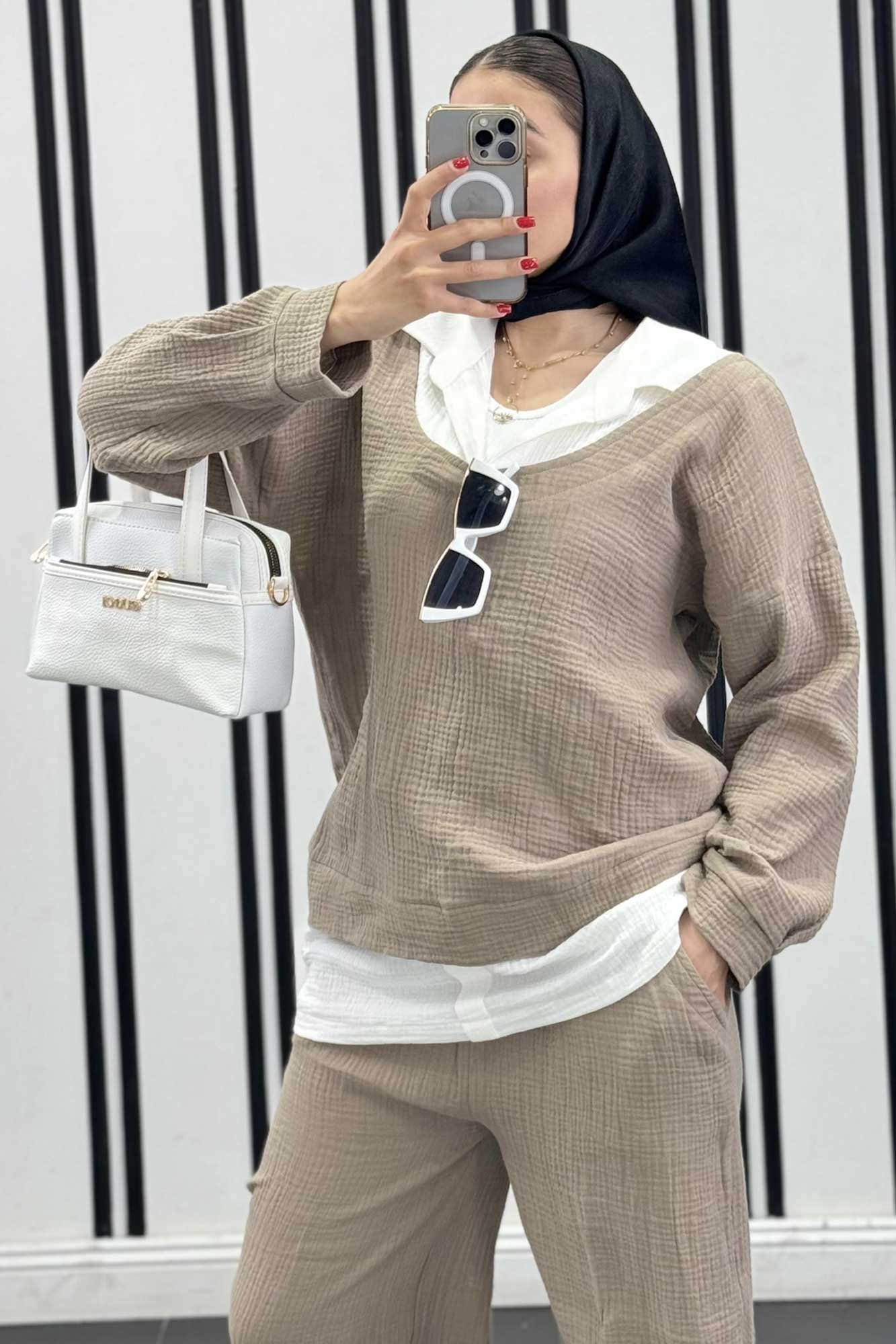 ست شومیز لنین تیکه سفید R