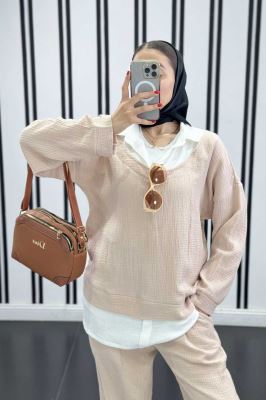 ست شومیز لنین تیکه سفید R