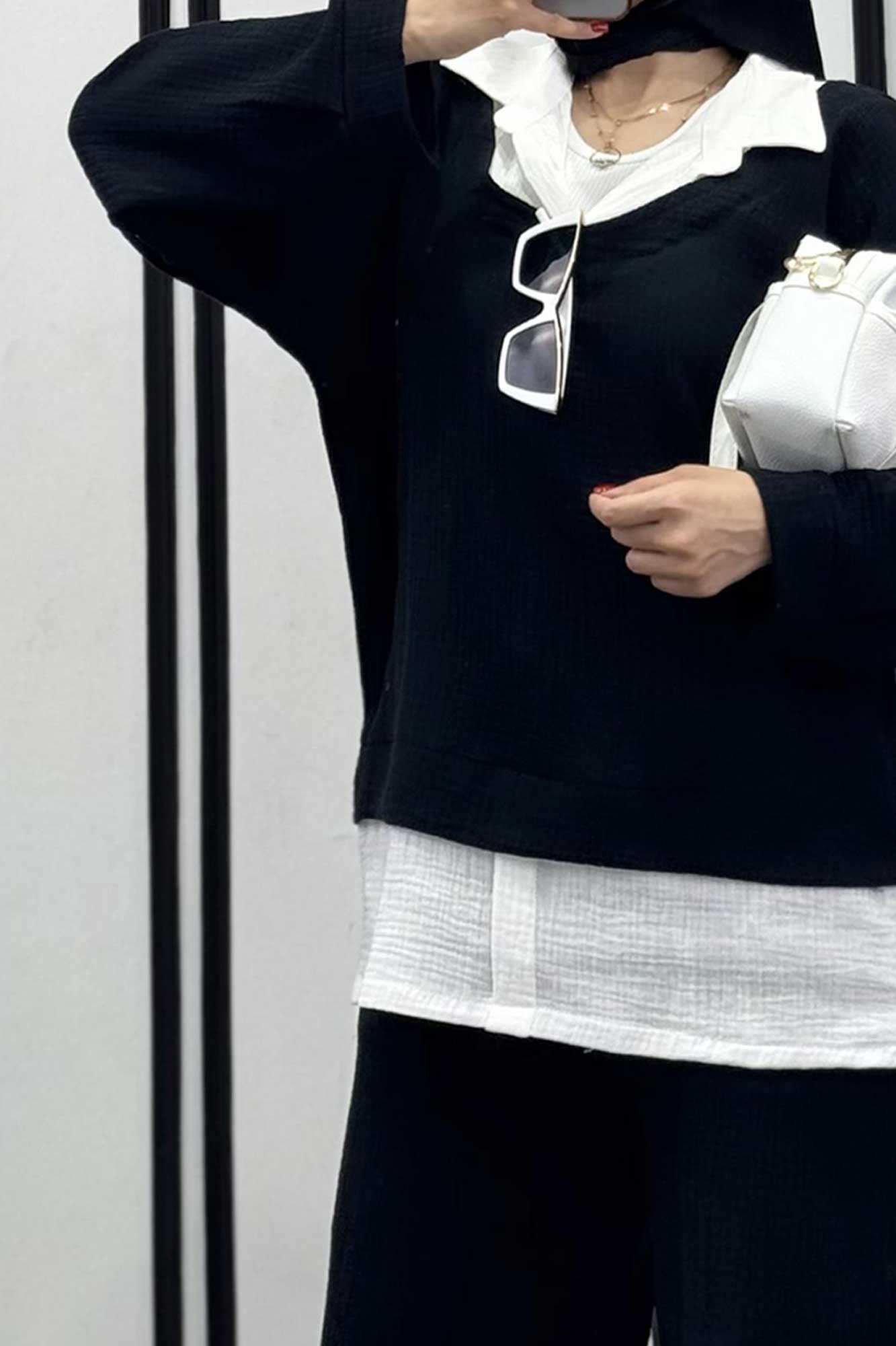 ست شومیز لنین تیکه سفید R