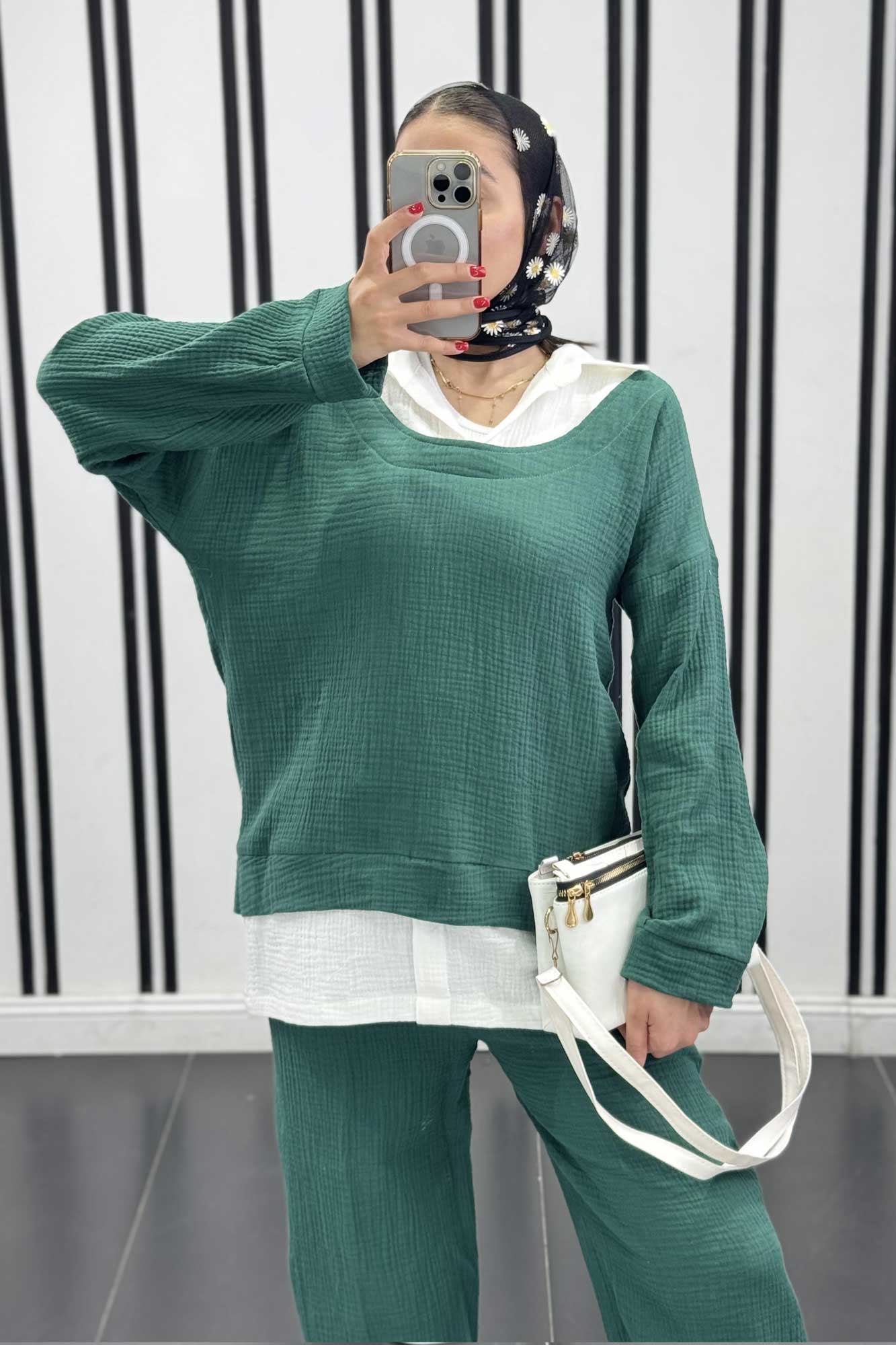 ست شومیز لنین تیکه سفید R