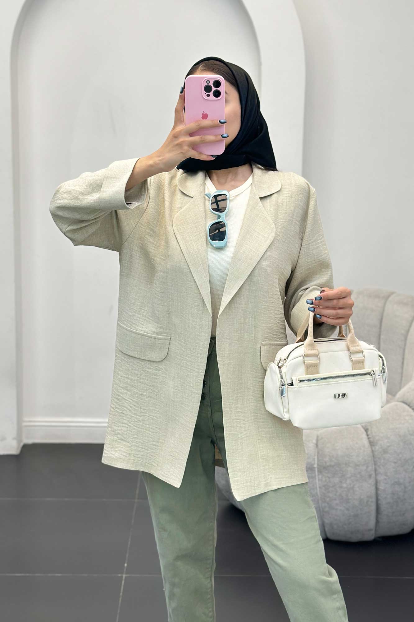 مانتو شانتون یقه ب ب