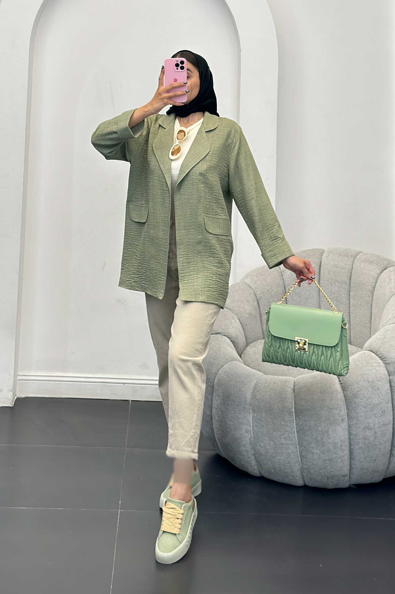 مانتو شانتون یقه ب ب