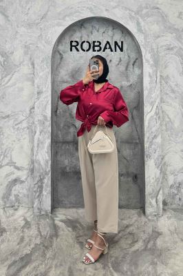 شومیز ساتن تک جیب