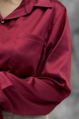 شومیز ساتن تک جیب