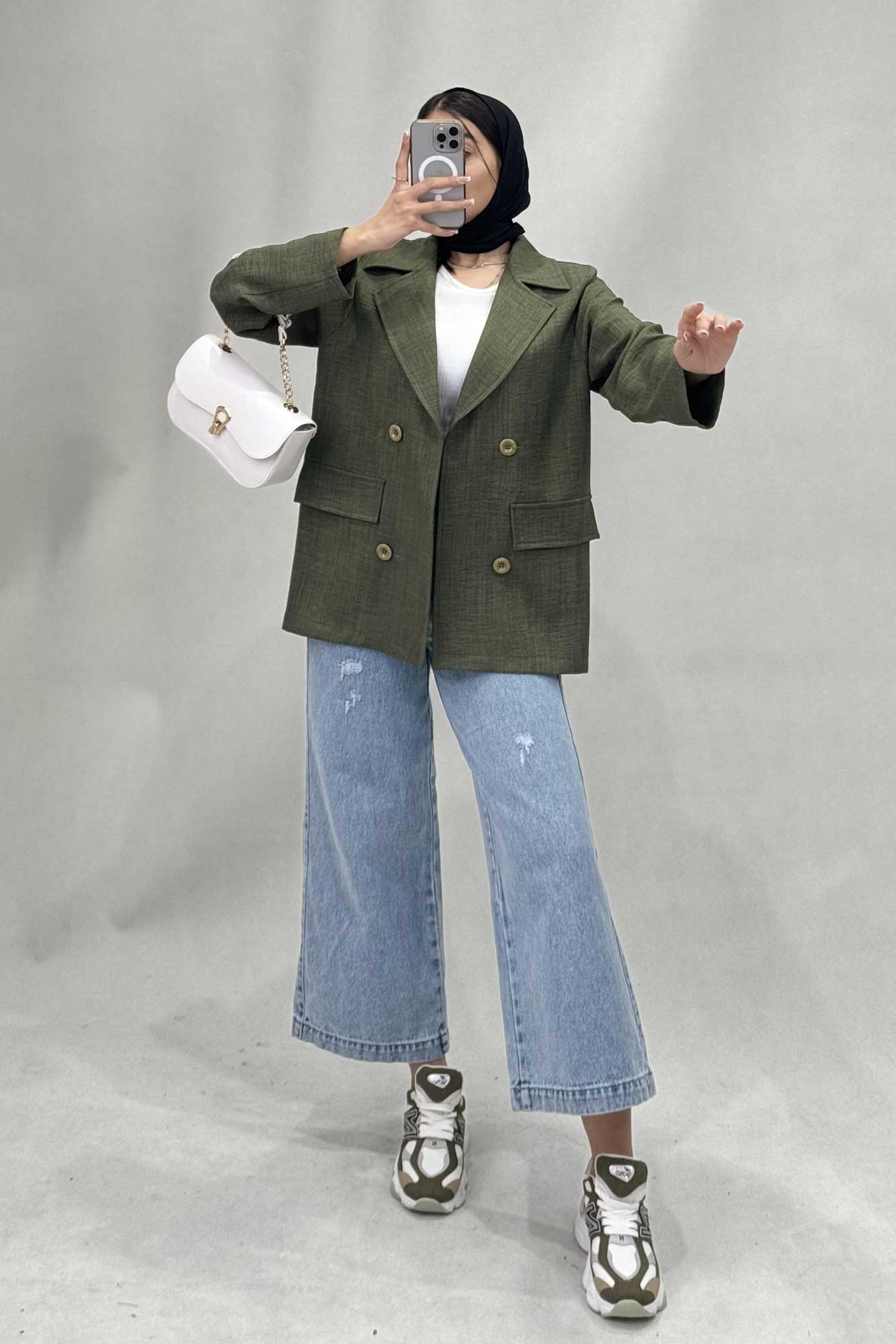 مانتو شانتون یقه انگلیسی نوا