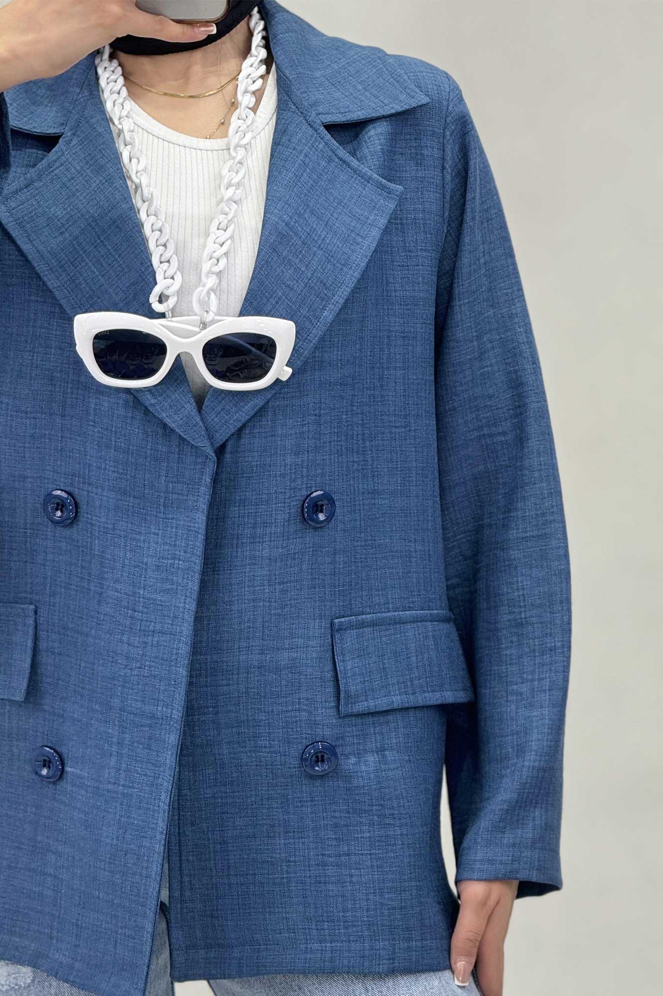 مانتو شانتون یقه انگلیسی نوا