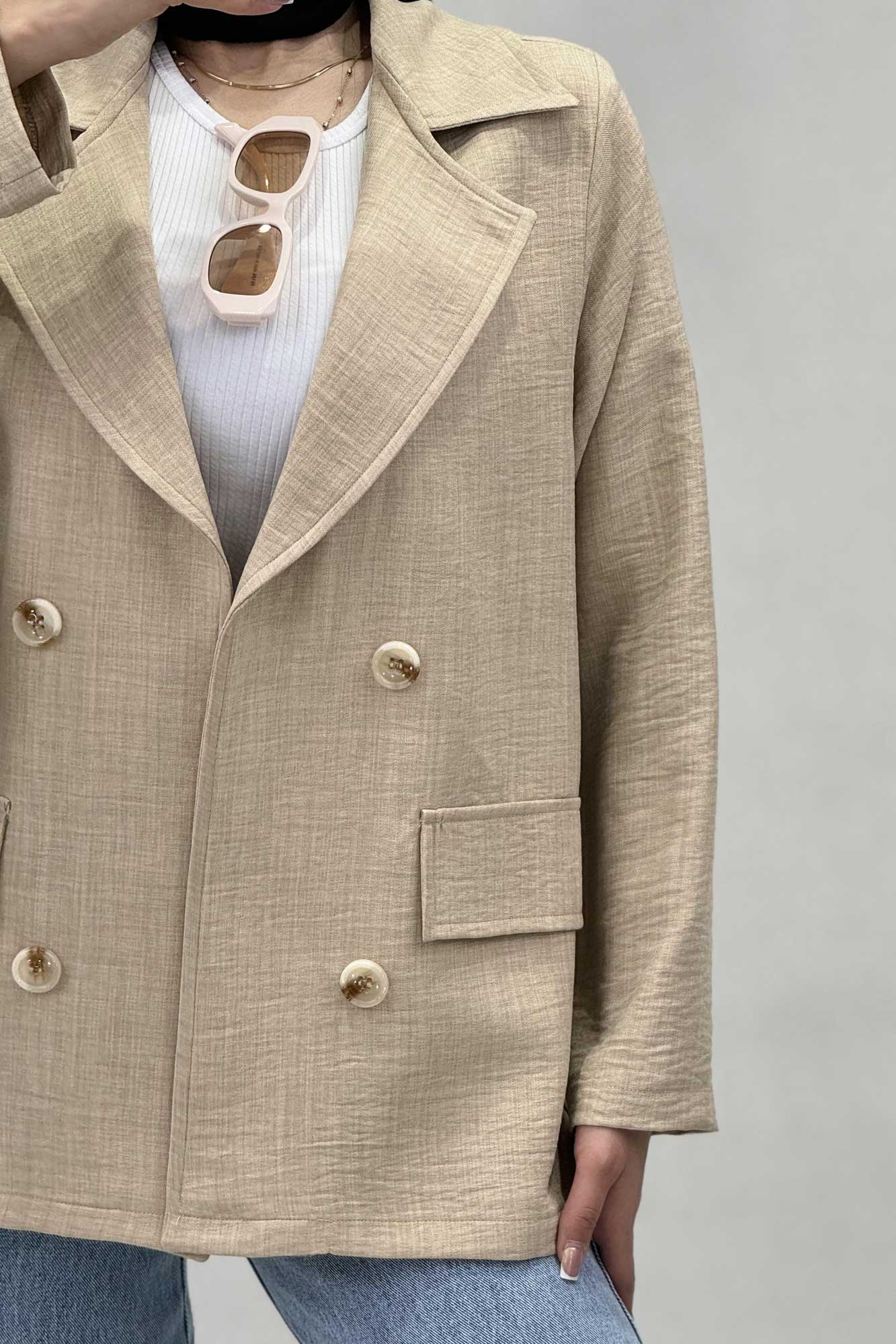 مانتو شانتون یقه انگلیسی نوا