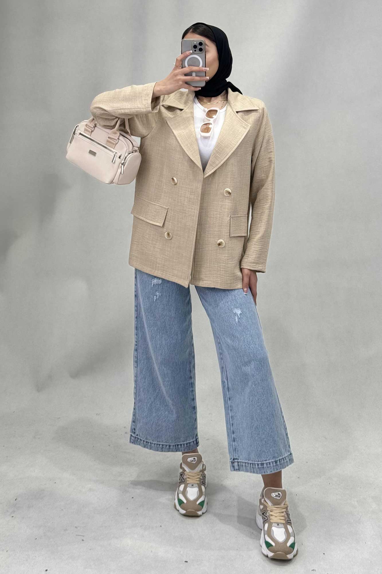 مانتو شانتون یقه انگلیسی نوا