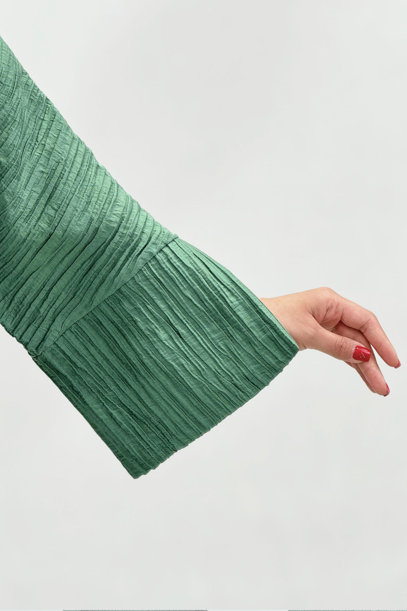 ست شومیز جلوبسته یقه هفت و شلوار بگ کریشه