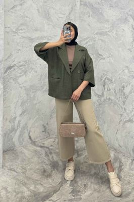 مانتو کتی آستین سه رب یقه انگلیسی شانتونR