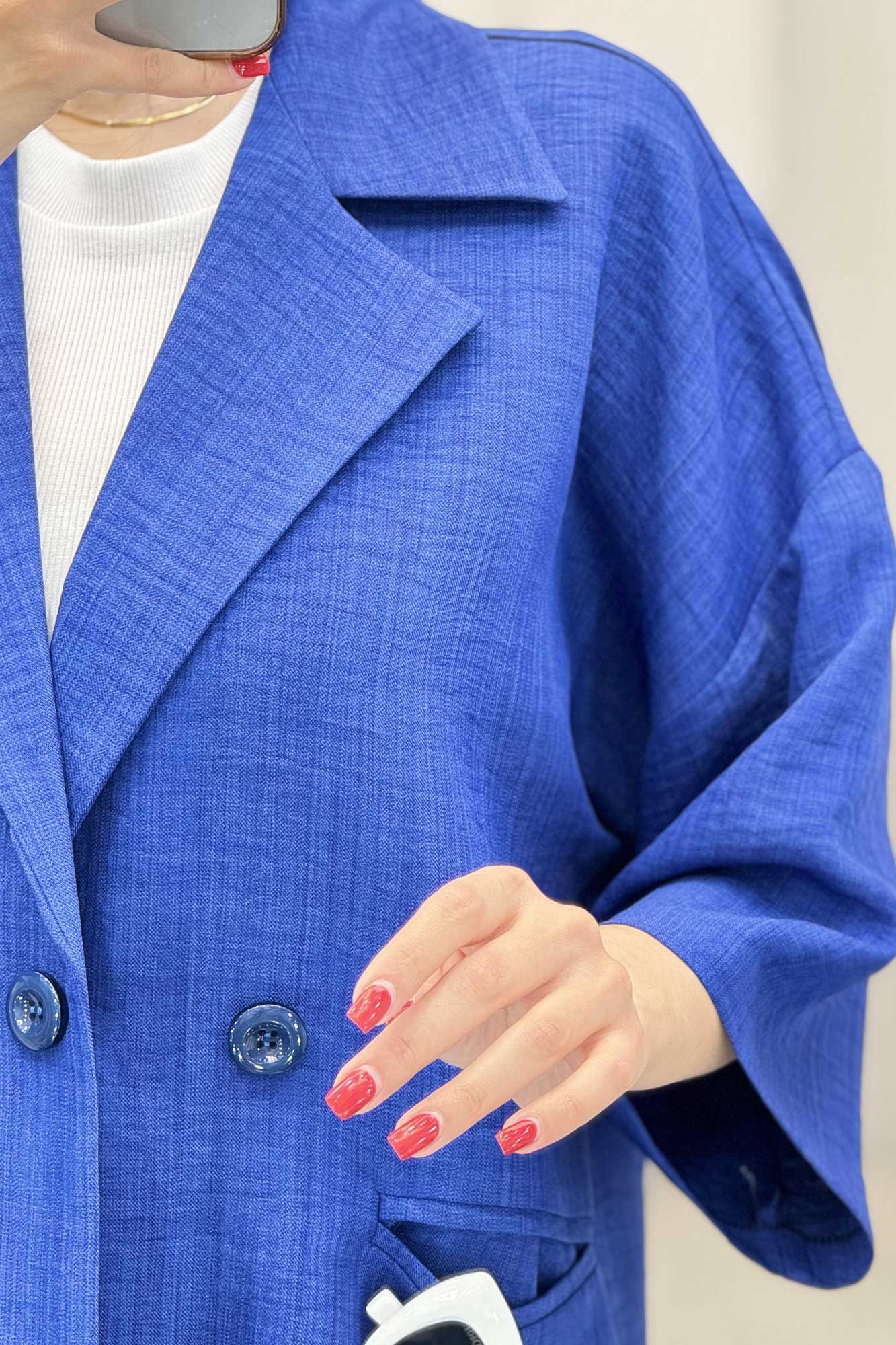 مانتو کتی آستین سه رب یقه انگلیسی شانتونR