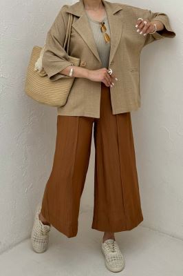 مانتو کتی آستین سه رب یقه انگلیسی شانتونR