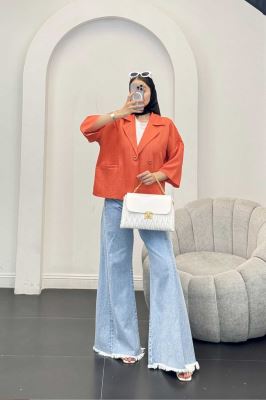 مانتو کتی آستین سه رب یقه انگلیسی شانتونR