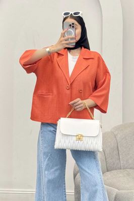 مانتو کتی آستین سه رب یقه انگلیسی شانتونR