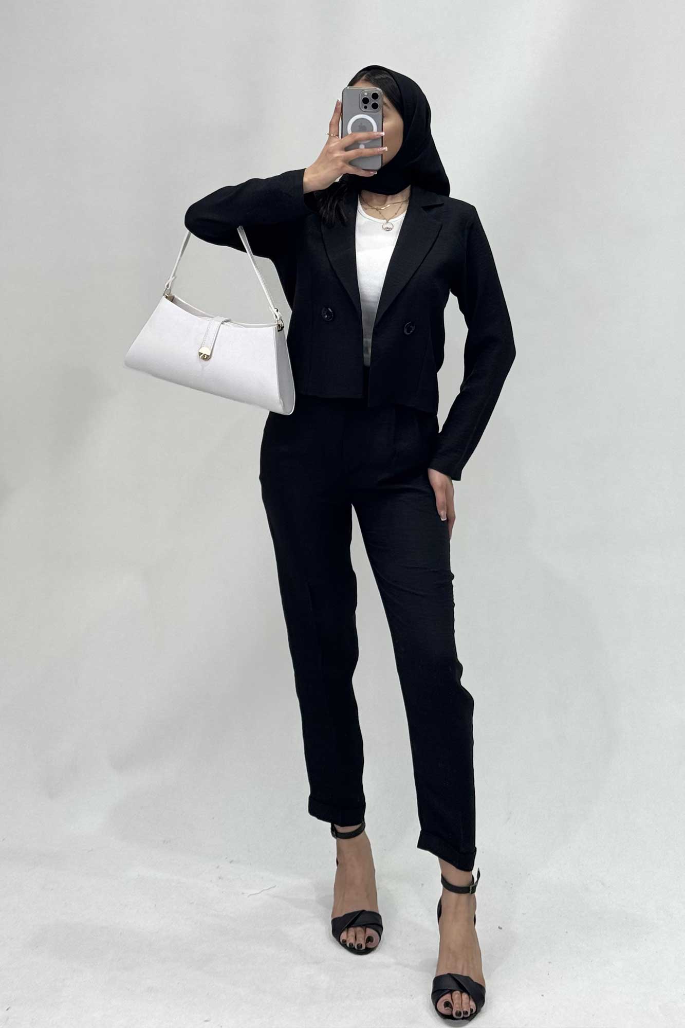 ست کت کراپ و شلوار مام شانتون R