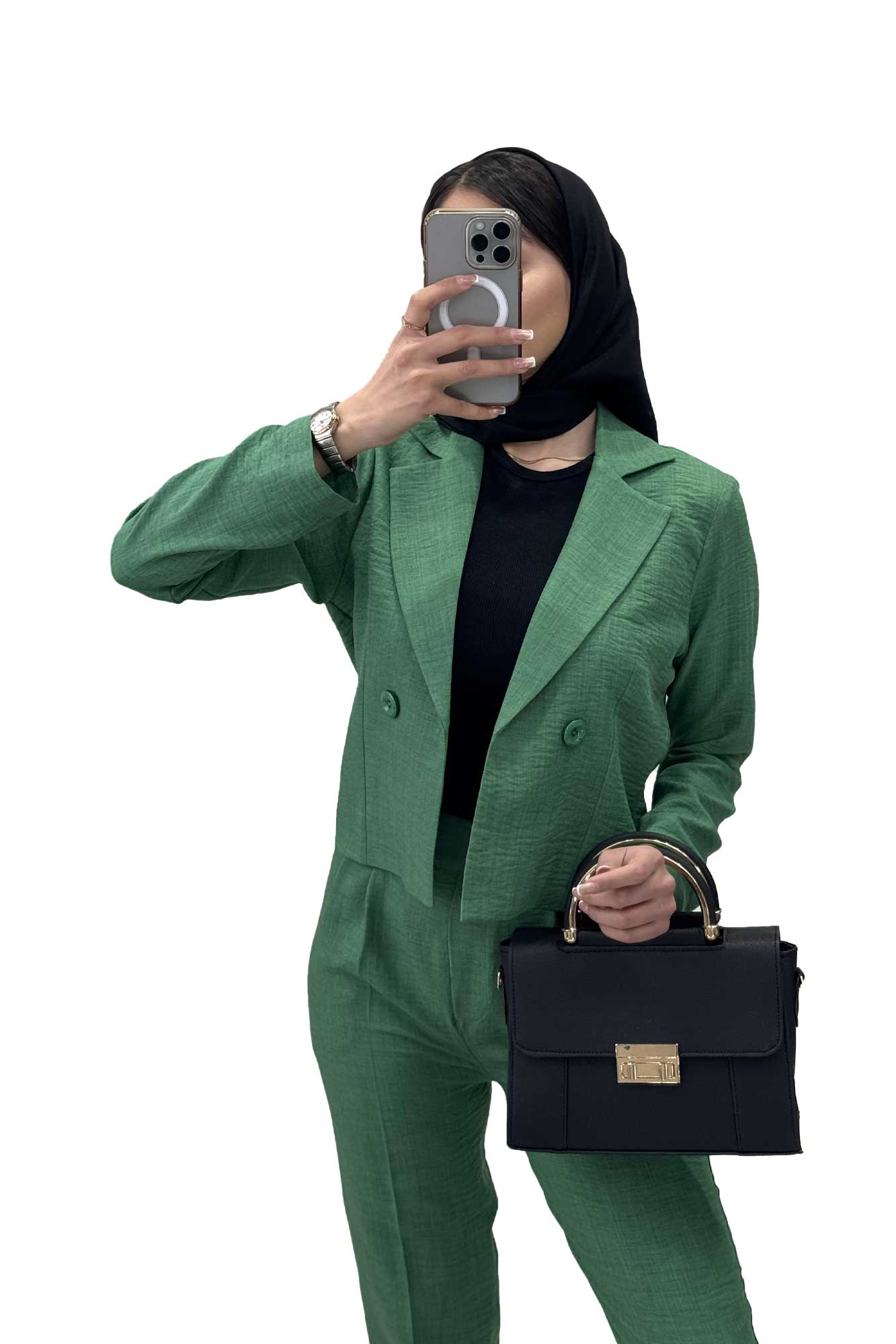 ست کت کراپ و شلوار مام شانتون R