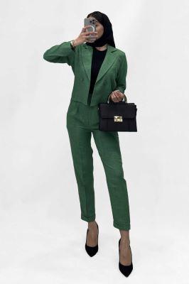 ست کت کراپ و شلوار مام شانتون R