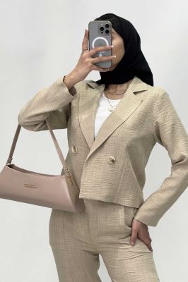 ست کت کراپ و شلوار مام شانتون R