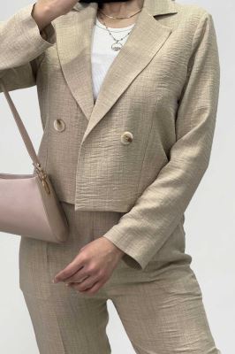 ست کت کراپ و شلوار مام شانتون R