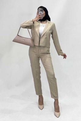 ست کت کراپ و شلوار مام شانتون R