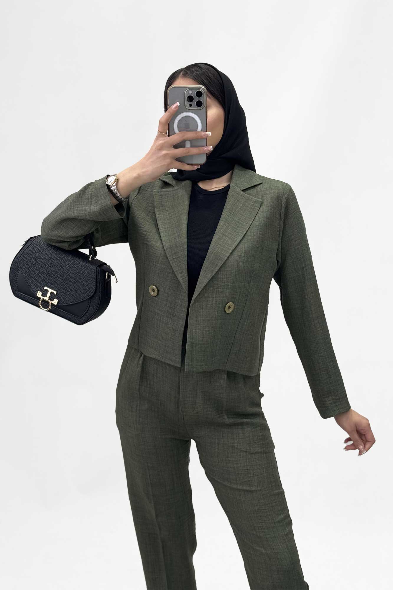 ست کت کراپ و شلوار مام شانتون R