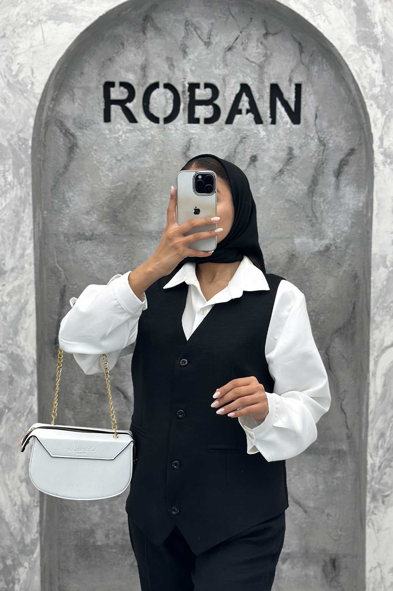 ست جلیقه شلوار شانتون یقه هفت بگ