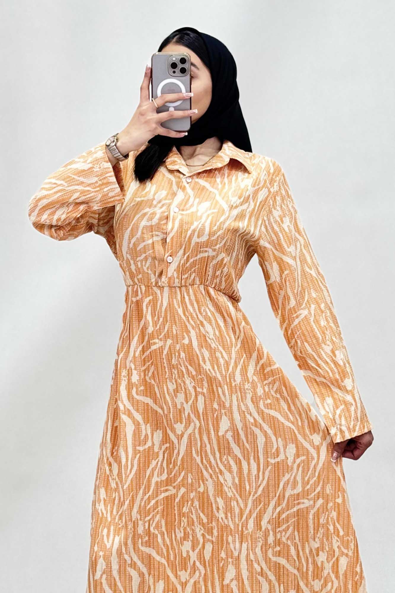 پیراهن بلند کمرکش کراش