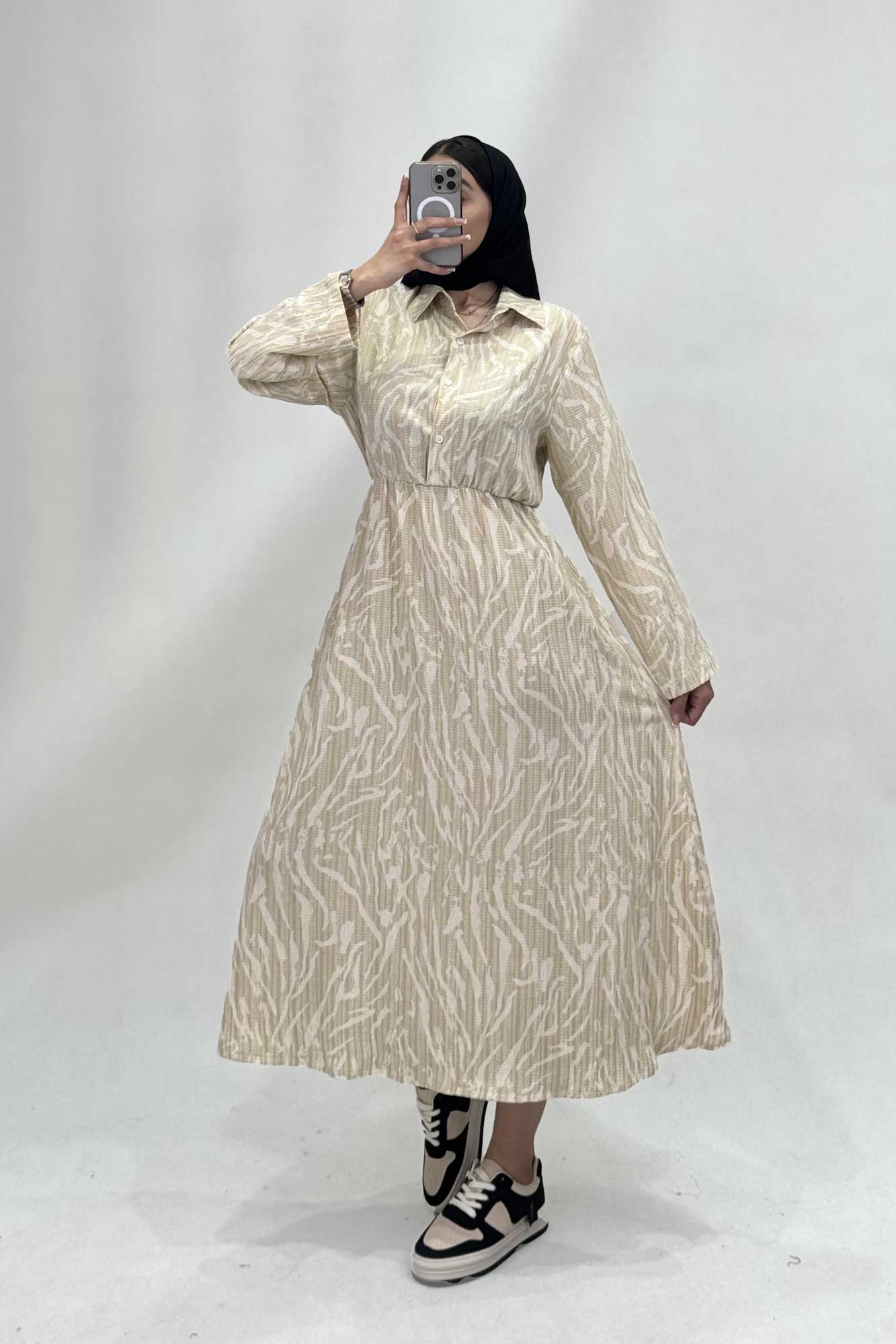 پیراهن بلند کمرکش کراش