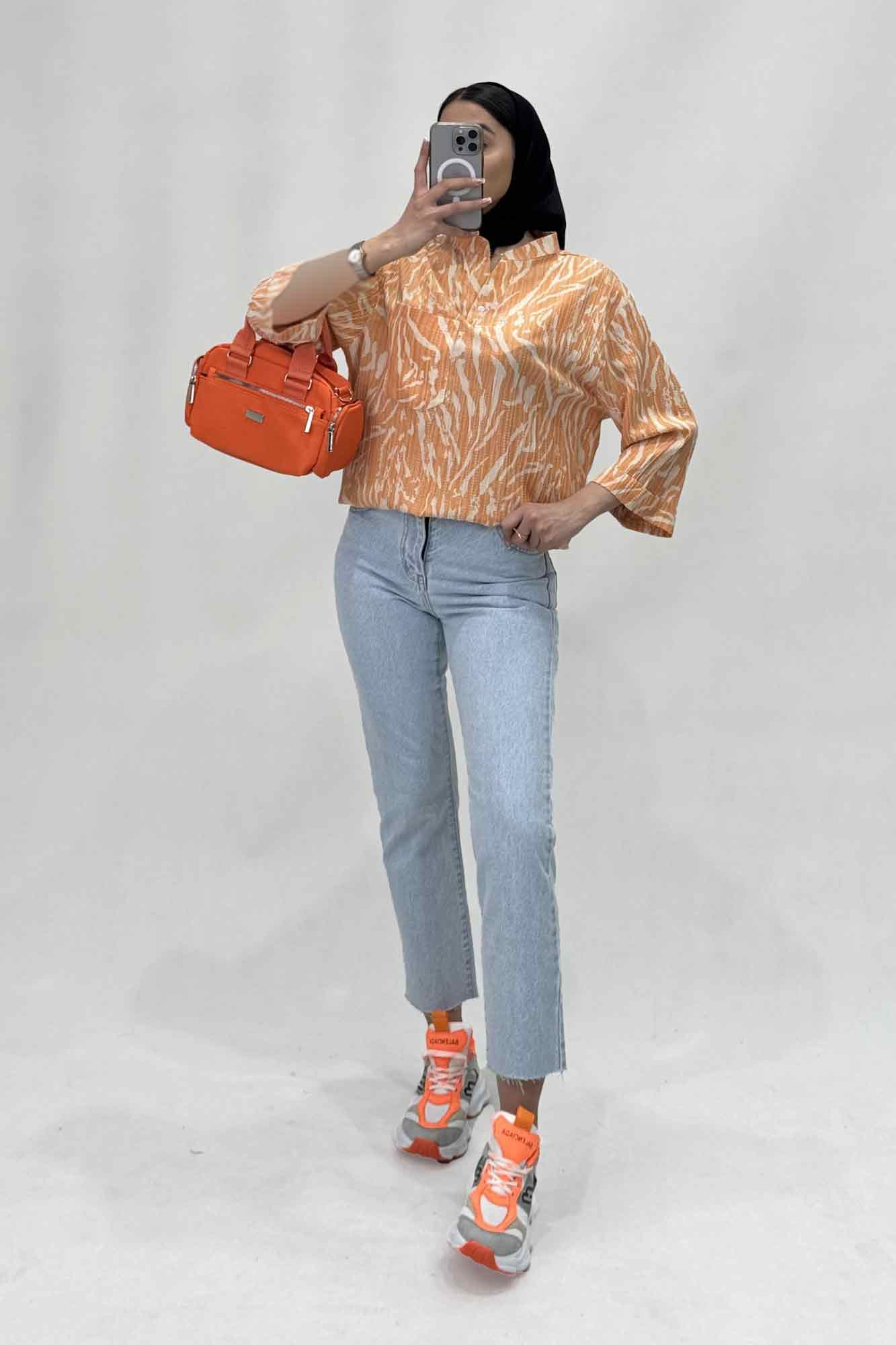 شومیز تک دکمه کراش چاپی R