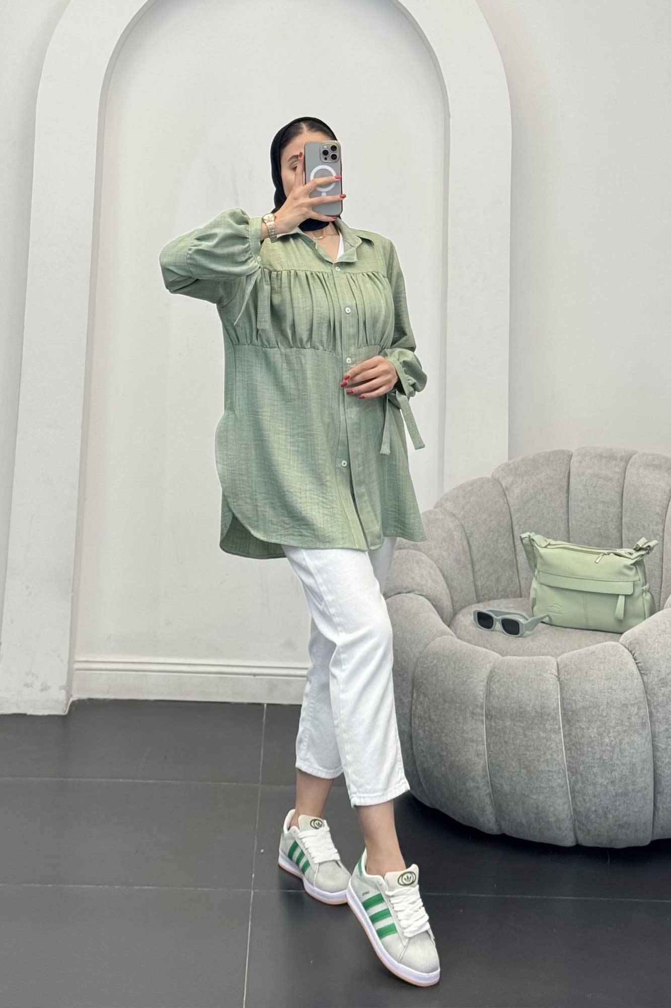 پیراهن جلوچین دار شانتون R