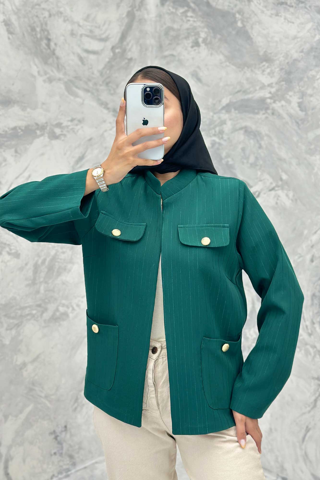 کت مازراتی راه راه لمه یقه دیپلمات