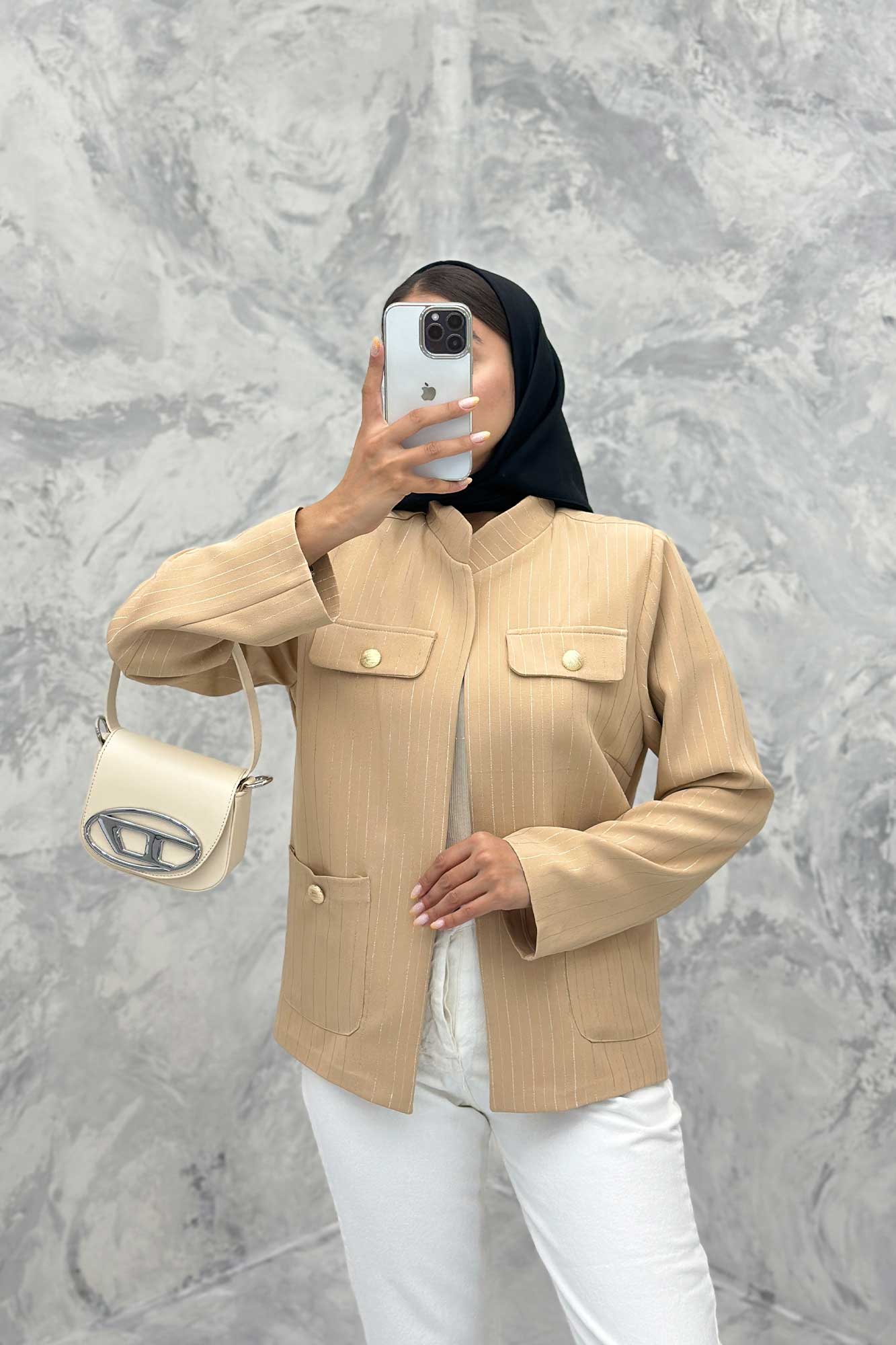 کت مازراتی راه راه لمه یقه دیپلمات