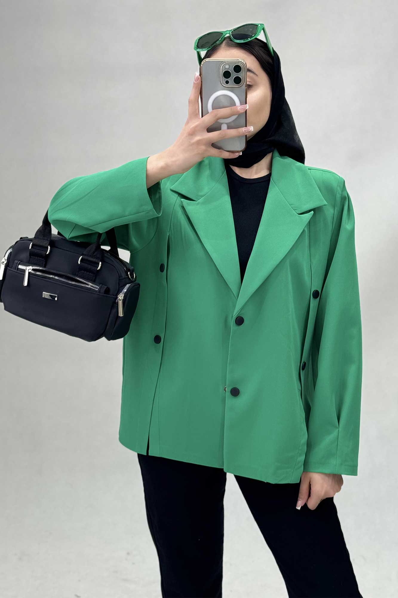 کت کوتاه مازراتی یقه انگلیسی نیلوفر