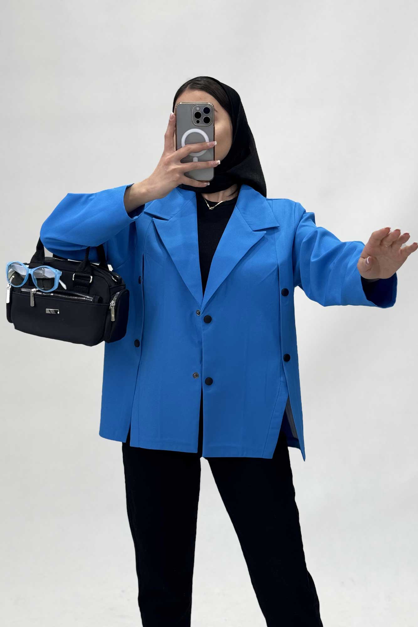 کت کوتاه مازراتی یقه انگلیسی نیلوفر