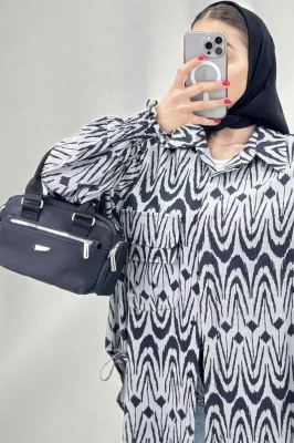 شومیز کراش چاپی آستین شیپوری