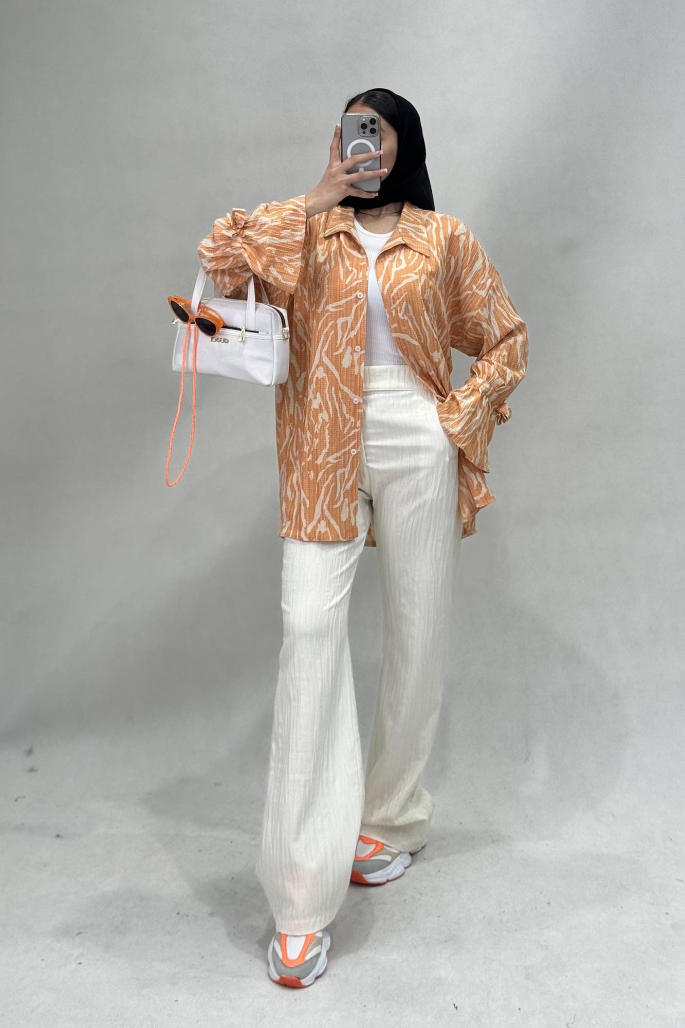 شومیز کراش چاپی آستین عروسکی