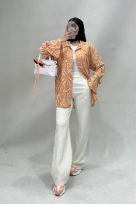 شومیز کراش چاپی آستین عروسکی