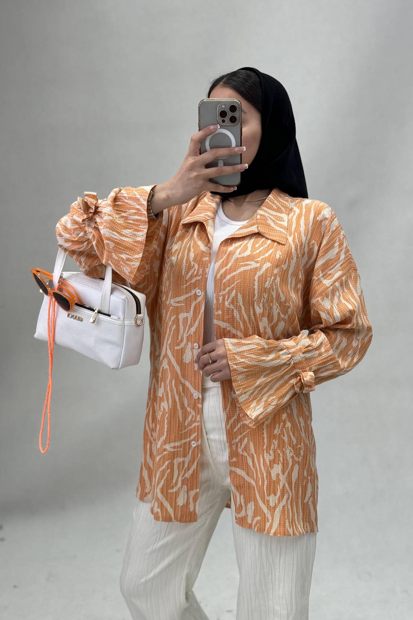 شومیز کراش چاپی آستین عروسکی