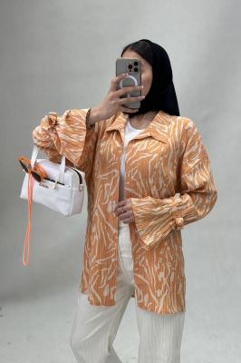 شومیز کراش چاپی آستین عروسکی