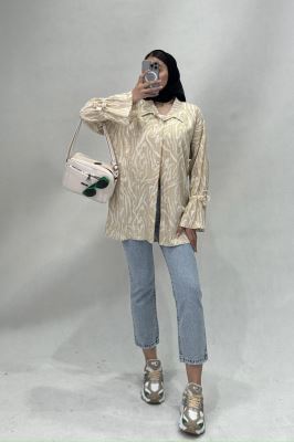 شومیز کراش چاپی آستین عروسکی