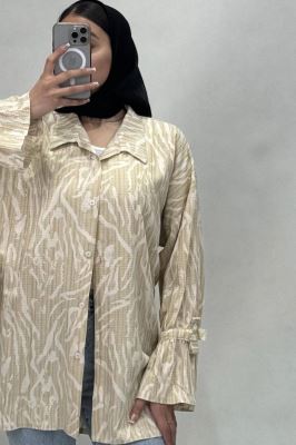 شومیز کراش چاپی آستین عروسکی