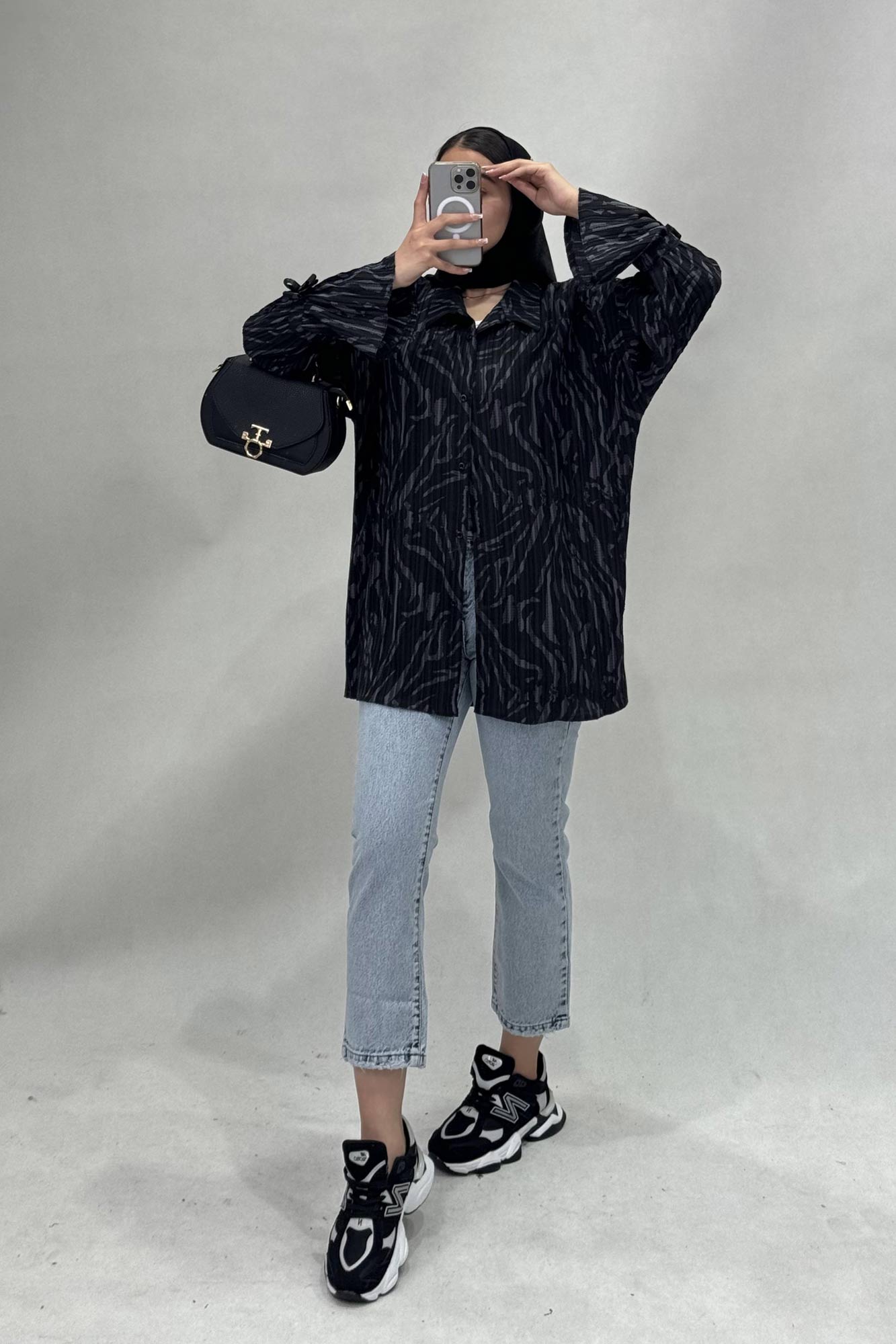 شومیز کراش چاپی آستین عروسکی