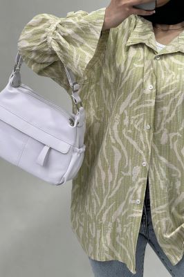 شومیز کراش چاپی آستین عروسکی