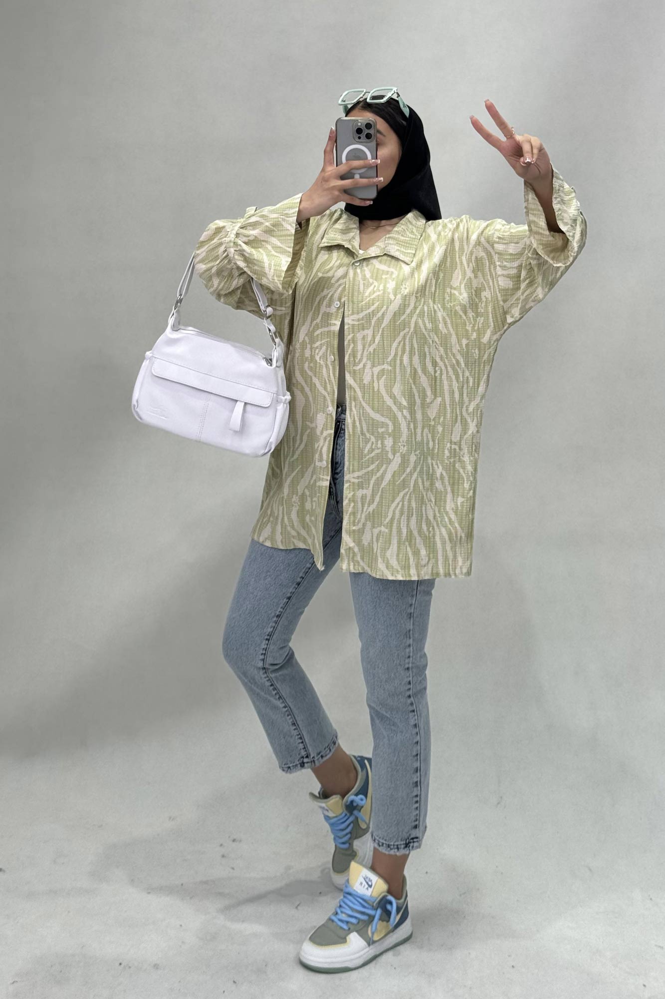 شومیز کراش چاپی آستین عروسکی