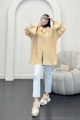 شومیز شانتون آستین عروسکی