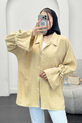 شومیز شانتون آستین عروسکی