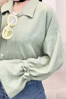 شومیز شانتون آستین عروسکی